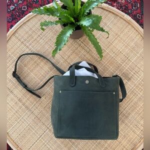 New Portland Leather Goods green mini crossbody bag